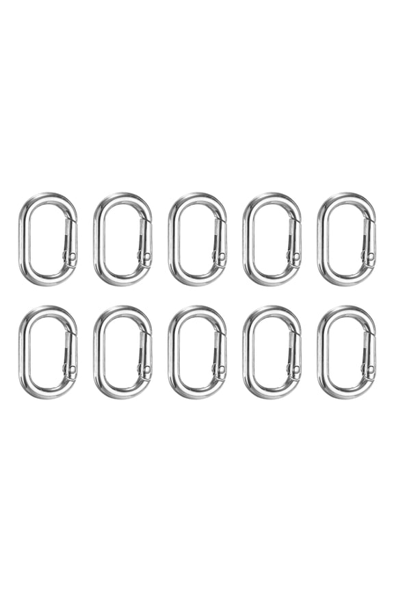 10 Pcs Spring O Rings Oval Metal Clips 1.2 Inch Spring Key Ring Buckle Clasps Connector Accessories for Bags Handbags Luggage Purse DIY Crafts, Silver
