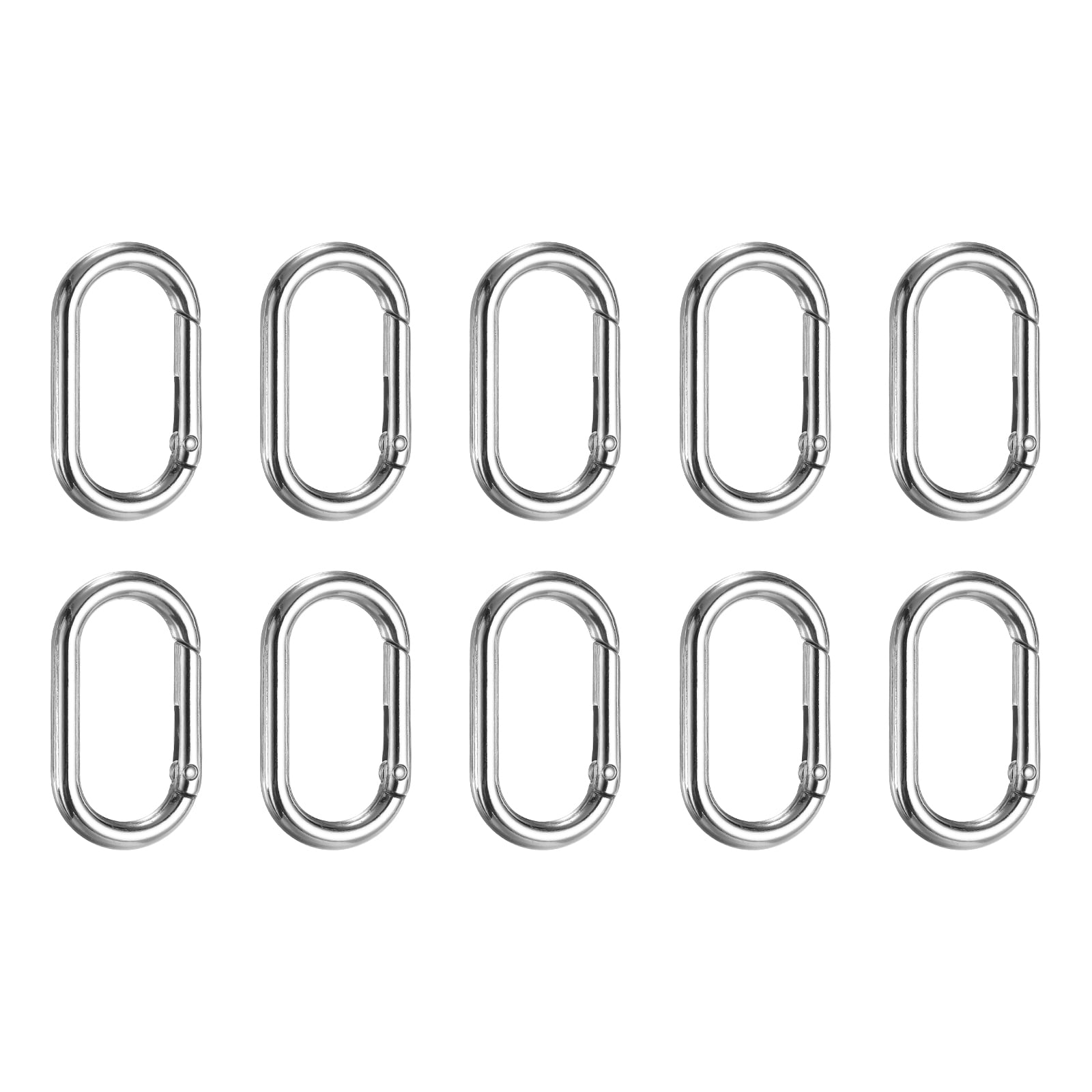 Uxcell 10 Pcs Spring O Rings Oval Metal Clips 1.7 Inch Spring Key Ring ...