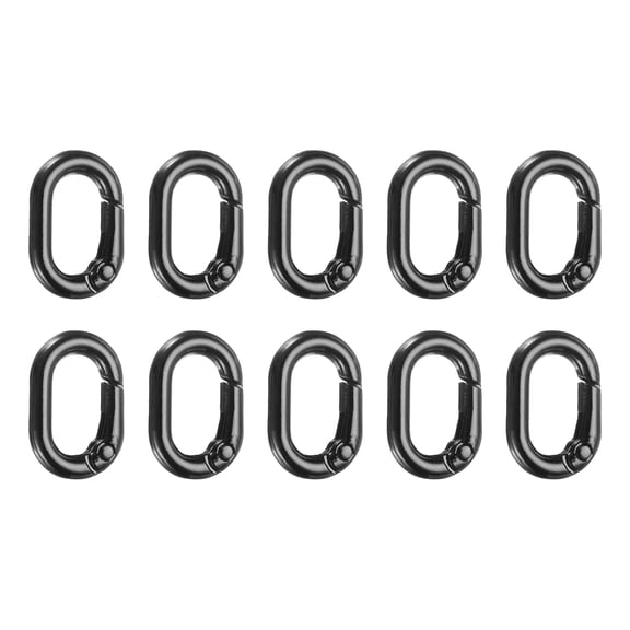Uxcell 10 Pcs Spring O Rings Oval Metal Clips 1 Inch Spring Key Ring Buckle Clasps Connector Accessories for Bags Handbags Luggage Purse DIY Crafts, Black