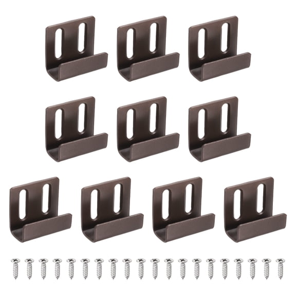 Uxcell 10 Pcs Stainless Steel Tile Hanger, Adjustable Heavy Duty Wall Mount Bracket, Black Bronze, 15mm(9/16") Inner Width