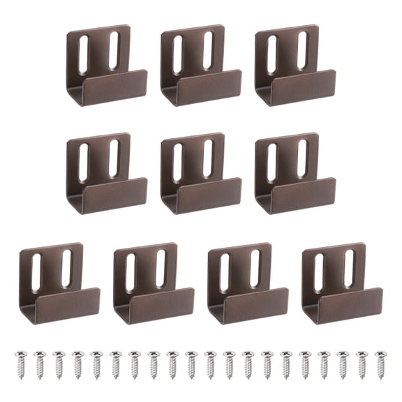 Uxcell 10 Pcs Stainless Steel Tile Hanger, Adjustable Heavy Duty Wall Mount Bracket, Black Bronze, 20mm(13/16") Inner Width