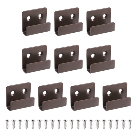 Uxcell 10 Pcs Stainless Steel Tile Hanger, Heavy Duty Wall Mount Bracket, Black Bronze, 10mm(3/8") Inner Width