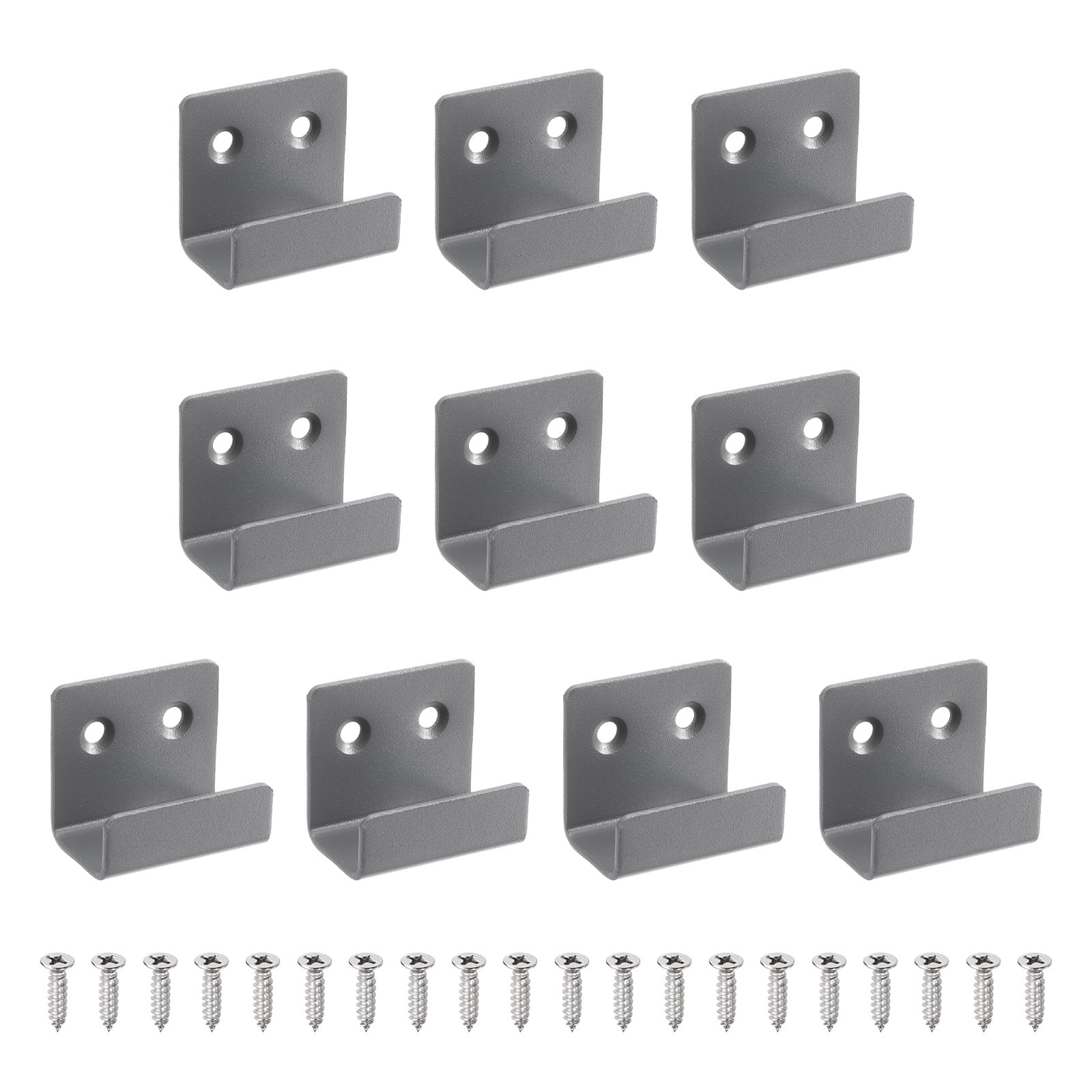 Uxcell 10 Pcs Stainless Steel Tile Hanger, Heavy Duty Wall Mount Bracket, Sand Grey, 20mm(13/16") Inner Width