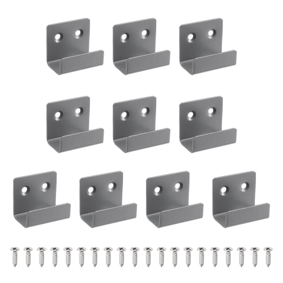 Uxcell 10 Pcs Stainless Steel Tile Hanger, Heavy Duty Wall Mount Bracket, Sand Grey, 20mm(13/16") Inner Width