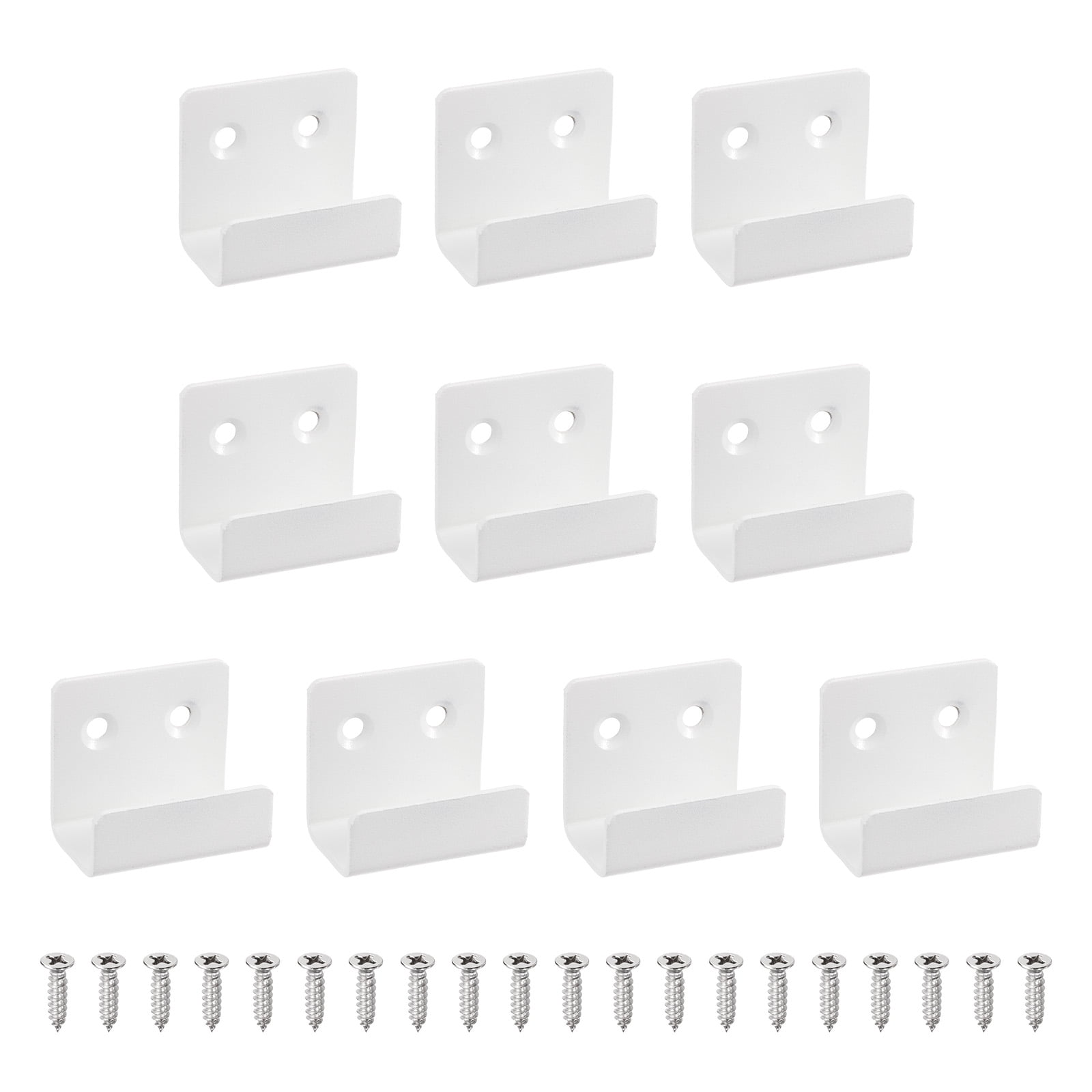 Uxcell 10 Pcs Stainless Steel Tile Hanger, Heavy Duty Wall Mount Bracket, Sand White, 20mm(13/16") Inner Width