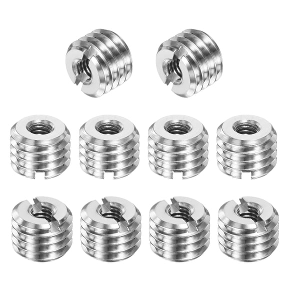 Uxcell 10-Pcs Thread Adapters Sleeve Reducing Nut M10x1.5 Male to M4x0.7 Female 8mm H Nut Screw Reducer