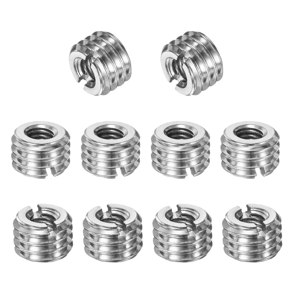 Uxcell 10-Pcs Thread Adapters Sleeve Reducing Nut M10x1.5 Male to M5x0.8 Female 6mm H Nut Screw Reducer