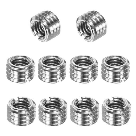 Uxcell 10-Pcs Thread Adapters Sleeve Reducing Nut M12x1.75 Male to M8x1.25 Female 8mm H Nut Screw Reducer