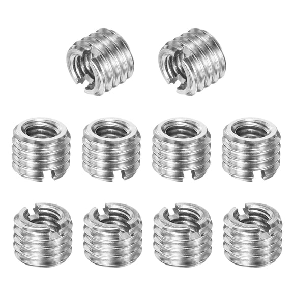 Uxcell 10-Pcs Thread Adapters Sleeve Reducing Nut M8x1.25 Male to M5x0.8 Female 6mm H Nut Screw Reducer