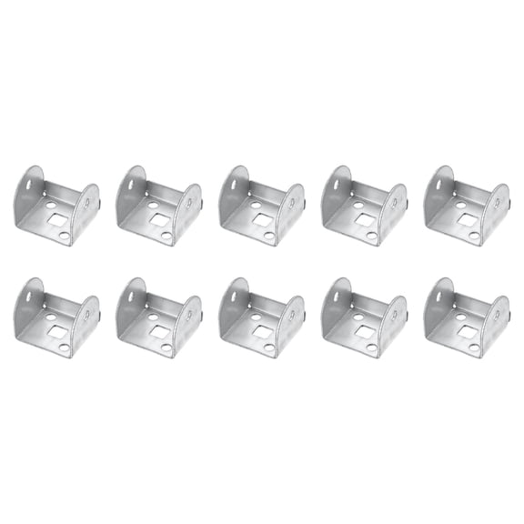 Uxcell 10 Pcs U Bracket for 1.34" Panels, 33 x 36.5 x 30mm Metal U Shaped Fasteners Brackets for Guardrail or Partitions Connection, Silver