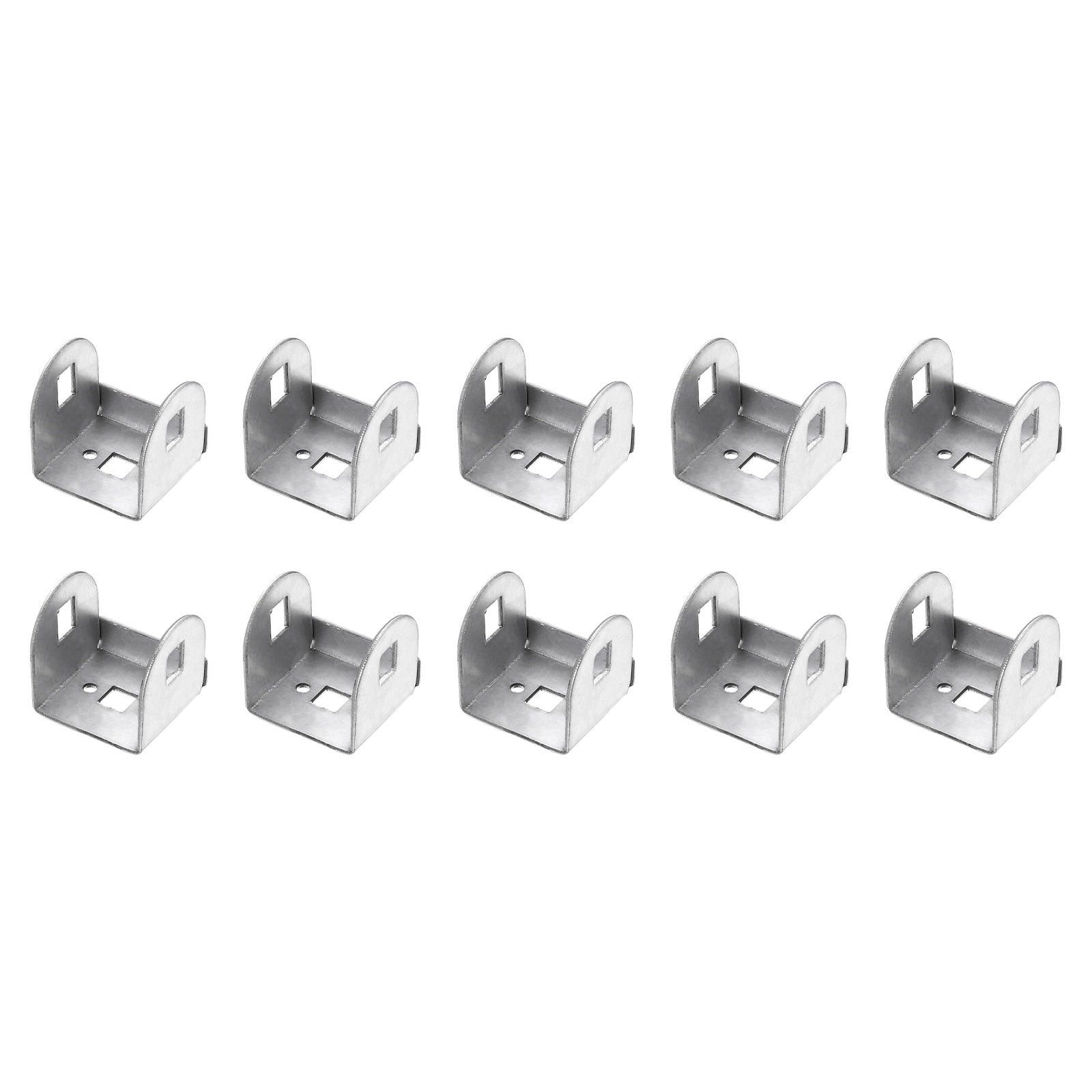 Uxcell 10 Pcs U Bracket for 1.44" Panels, 36 x 40 x 41mm Metal U Shaped Fasteners Brackets for Guardrail or Partitions Connection, Silver
