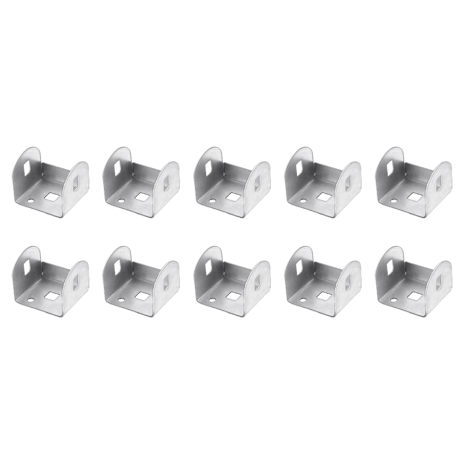 Uxcell 10 Pcs U Bracket for 1.63" Panels, 42 x 45 x 36mm Metal U Shaped Fasteners Brackets for Guardrail or Partitions Connection, Silver