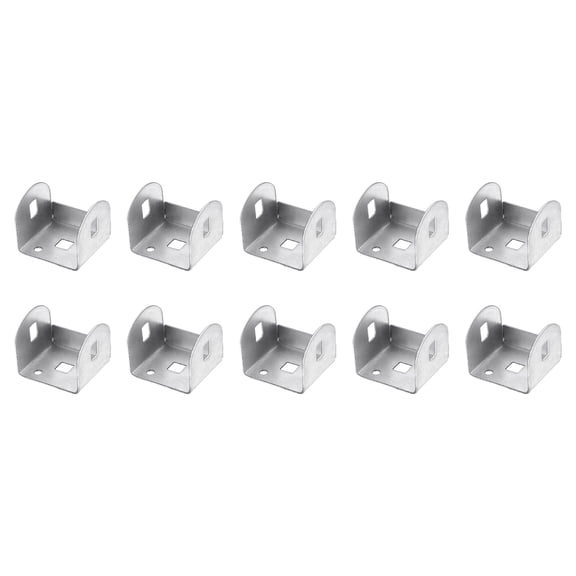 Uxcell 10 Pcs U Bracket for 1.63" Panels, 42 x 45 x 36mm Metal U Shaped Fasteners Brackets for Guardrail or Partitions Connection, Silver