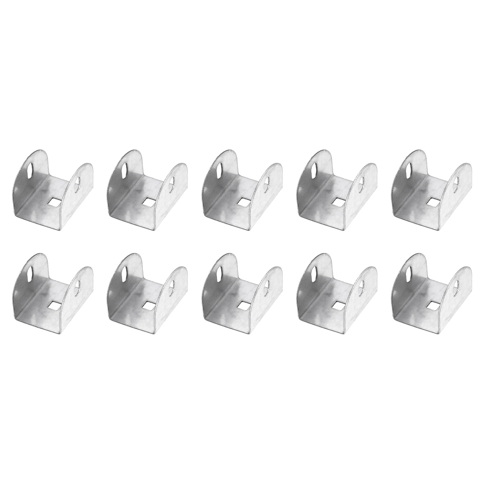 Uxcell 10 Pcs U Bracket for 1.63" Panels, 59 x 44.5 x 41mm Metal U Shaped Fasteners Brackets for Guardrail or Partitions Connection, Silver