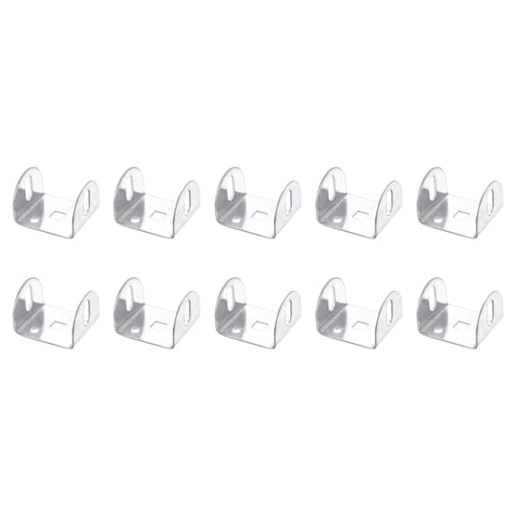 Uxcell 10 Pcs U Bracket for 1.77" Panels, 44 x 50 x 33mm Metal U Shaped Fasteners Brackets for Guardrail or Partitions Connection, Silver