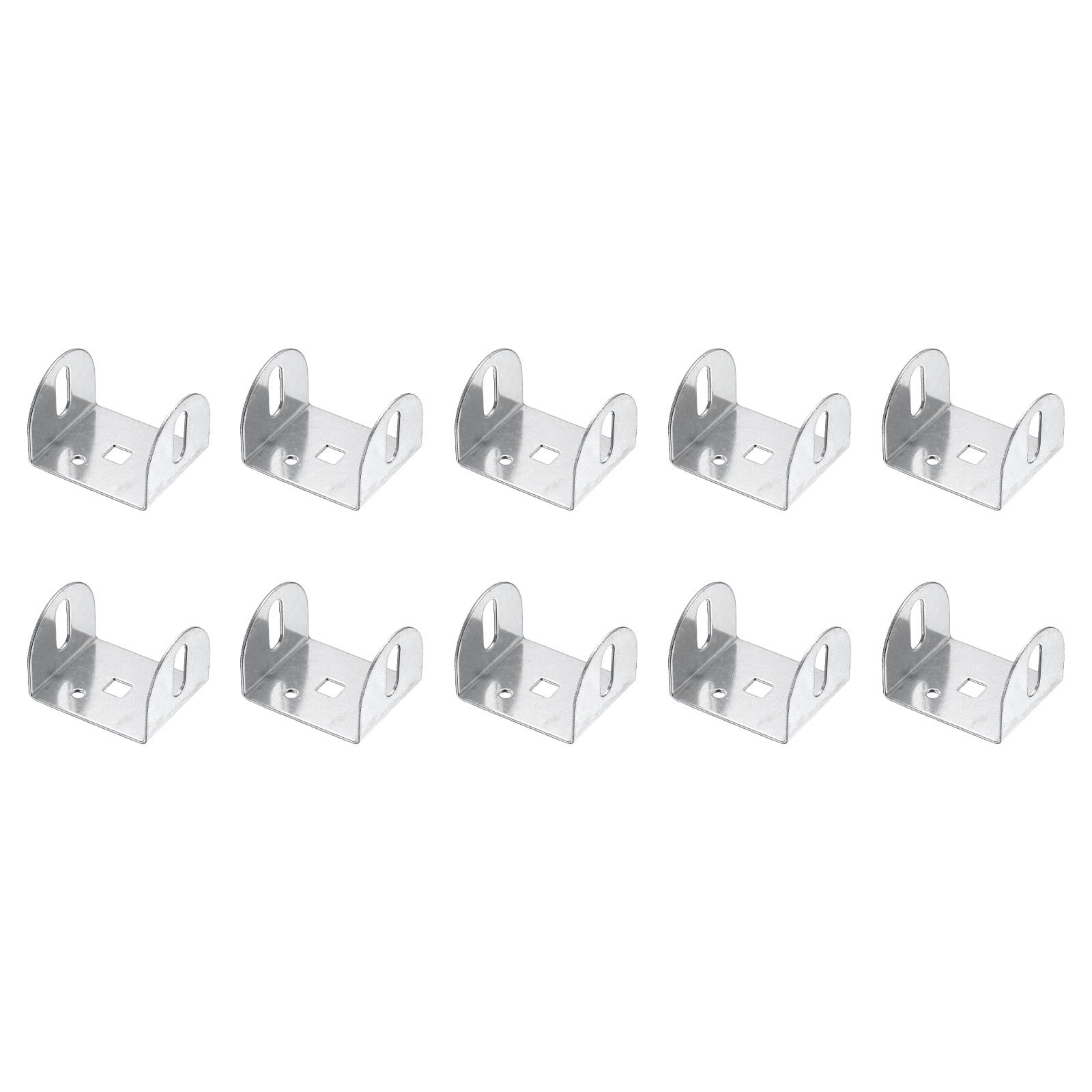 Uxcell 10 Pcs U Bracket for 1.77" Panels, 54 x 45 x 37mm Metal U Shaped Fasteners Brackets for Guardrail or Partitions Connection, Silver