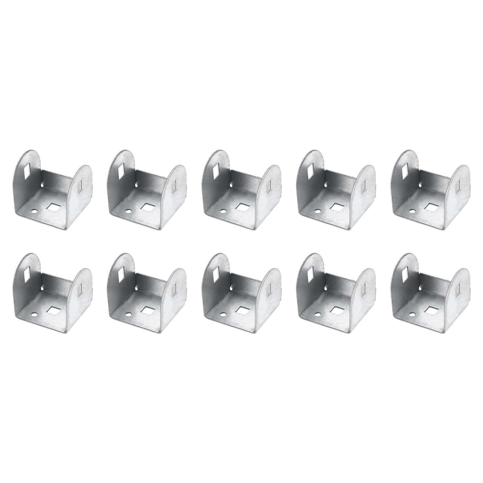 Uxcell 10 Pcs U Bracket for 1.81" Panels, 46 x 51 x 49mm Metal U Shaped Fasteners Brackets for Guardrail or Partitions Connection, Silver