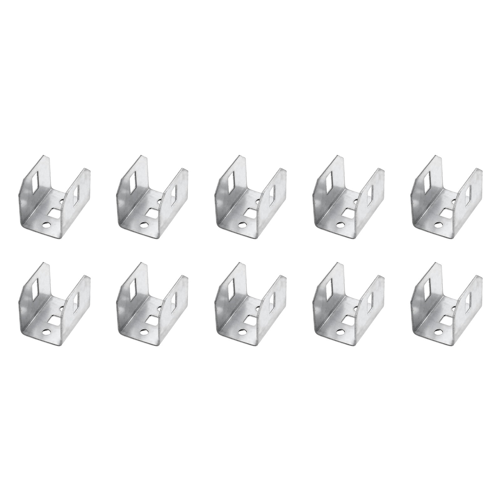 Uxcell 10 Pcs U Bracket for 1.93" Panels, 34.5 x 49 x 39mm Metal U Shaped Fasteners Brackets for Guardrail or Partitions Connection, Silver