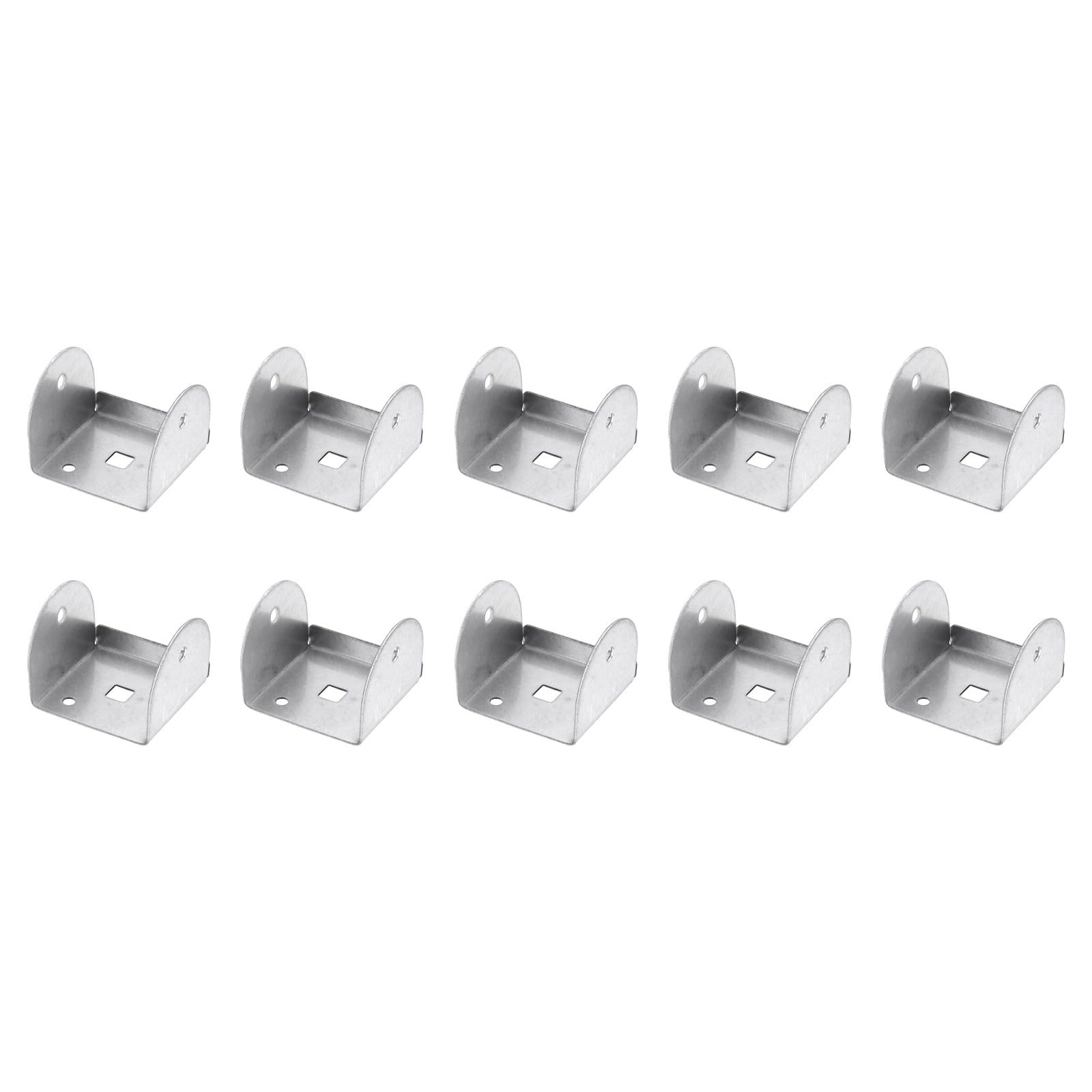 Uxcell 10 Pcs U Bracket for 2.01" Panels, 52 x 55 x 42mm Metal U Shaped Fasteners Brackets for Guardrail or Partitions Connection, Silver