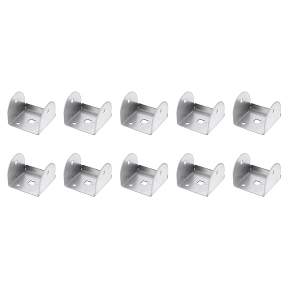 Uxcell 10 Pcs U Bracket for 2.01" Panels, 52 x 55 x 42mm Metal U Shaped Fasteners Brackets for Guardrail or Partitions Connection, Silver