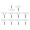 thumbnail image 1 of Uxcell 10 Pcs t Wing Knobs Thumb Screws, M6 x 14mm Male Thread 304 Stainless Steel Stud Z Type Plastic Handle Adjustable Clamping Screw Knob for Remove Tightening Knob Replacement, White, 1 of 6