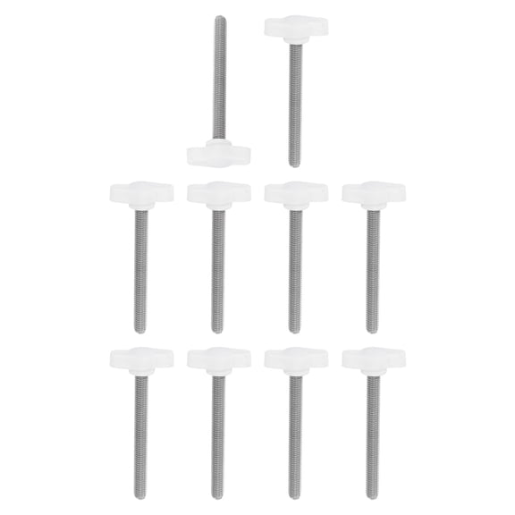 Uxcell 10 Pcs t Wing Knobs Thumb Screws, M6 x 60mm Male Thread 304 Stainless Steel Stud Z Type Plastic Handle Adjustable Clamping Screw Knob for Remove Tightening Knob Replacement, White