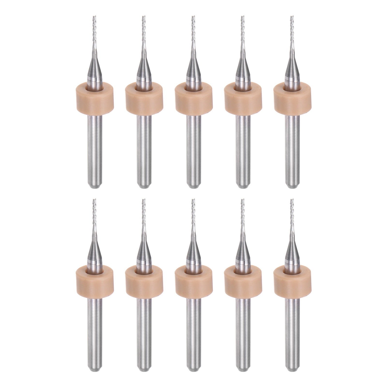Uxcell 10 Pieces End Mill Bits 0.8mm Solid Carbide CNC Router Bit Engraving Cutter Tools, 1/8" Straight Shank