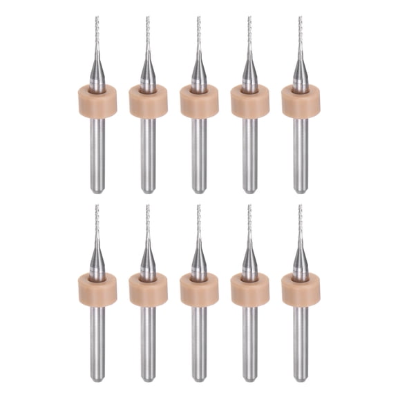 Uxcell 10 Pieces End Mill Bits 0.8mm Solid Carbide CNC Router Bit Engraving Cutter Tools, 1/8" Straight Shank