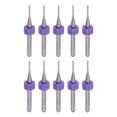 thumbnail image 1 of Uxcell 10 Pieces End Mill Bits 1.2mm Solid Carbide CNC Router Bit Engraving Cutter Tools, 1/8" Straight Shank, 1 of 6