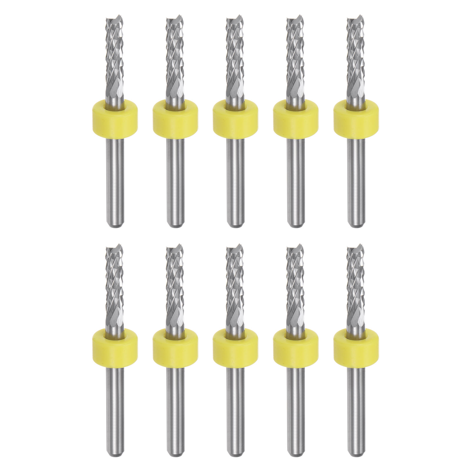 Uxcell 10 Pieces End Mill Bits 3mm Solid Carbide CNC Router Bit ...