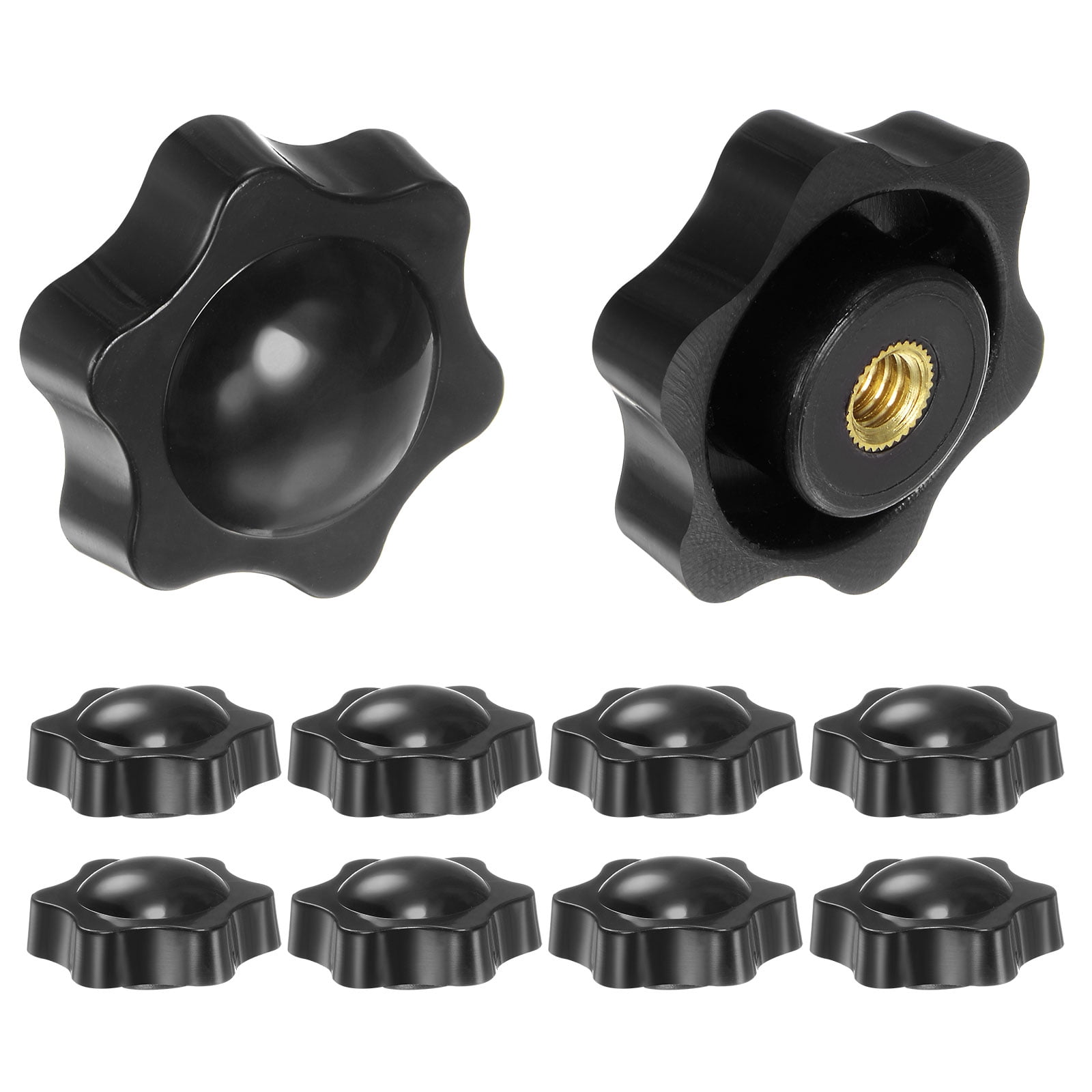 Uxcell 10 Pieces Star Knobs 1/420 Female Thread 38mm Head NonThrough