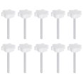 thumbnail image 1 of Uxcell 10 Pieces Star Knobs M4 x 45mm Thread 25mm 6-Point Head Stud Knob Hand Clamping Screw White, 1 of 6
