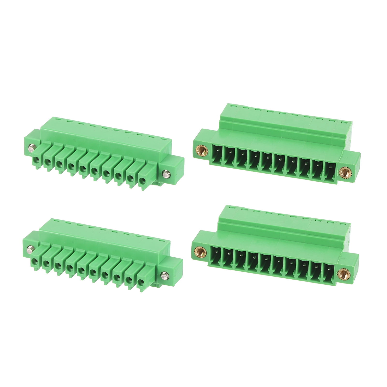 Uxcell 10 Pin 3.5mm Pitch 300V 8A PCB Mount Screw Terminal Block ...