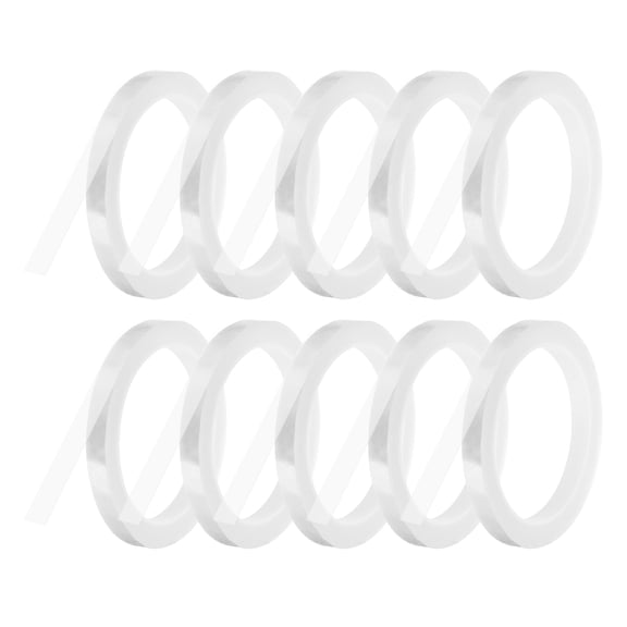 Uxcell 10 Rolls Whiteboard Tape Graphic Chart Tape 10mm 54.7 Yard Art Tape Thin Self-Adhesive Pinstripe Tape Masking Tape, Clear