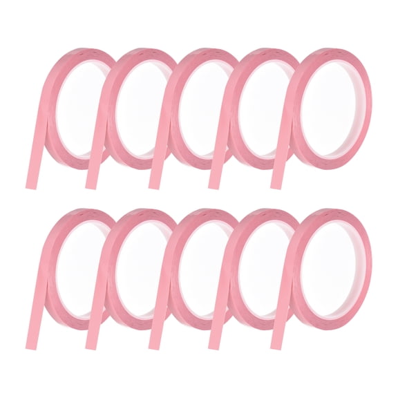 Uxcell 10 Rolls Whiteboard Tape Graphic Chart Tape 10mm 54.7 Yard Art Tape Thin Self-Adhesive Pinstripe Tape Masking Tape, Pink