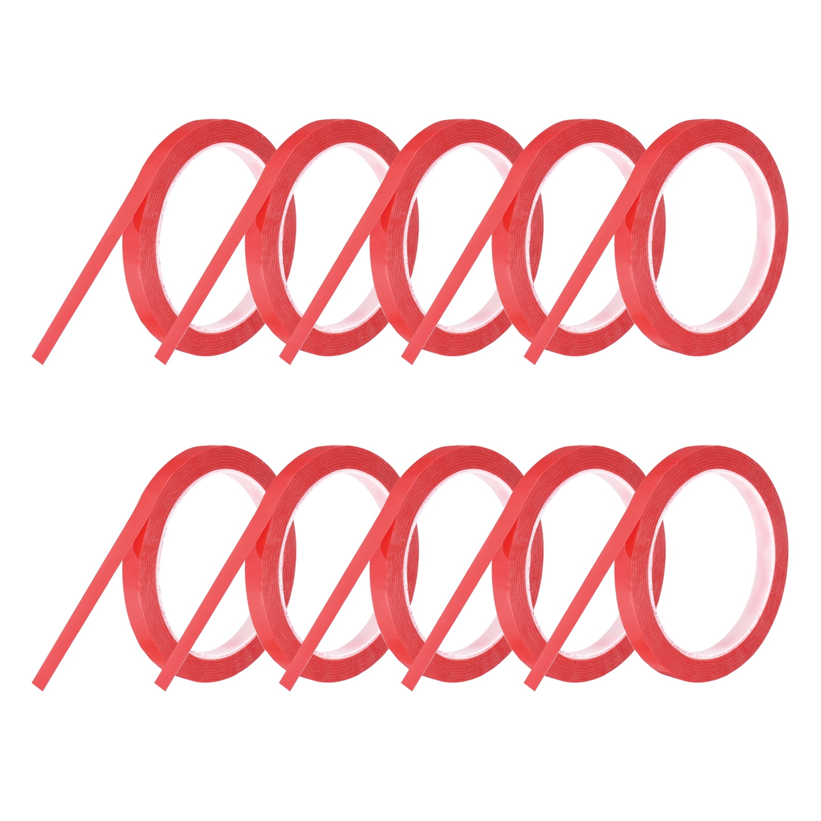 Uxcell 10 Rolls Whiteboard Tape Graphic Chart Tape 10mm 54.7 Yard Art Tape Thin Self-Adhesive Pinstripe Tape Masking Tape, Red