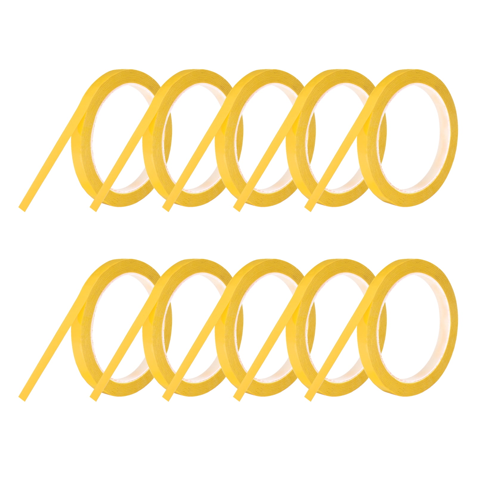 Uxcell 10 Rolls Whiteboard Tape Graphic Chart Tape 10mm 54.7 Yard Art Tape Thin Self-Adhesive Pinstripe Tape Masking Tape, Yellow