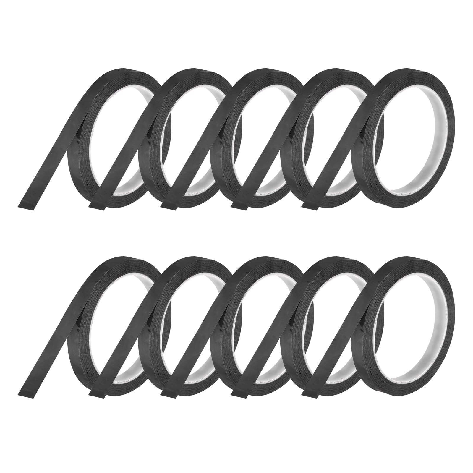Uxcell 10 Rolls Whiteboard Tape Graphic Chart Tape 15mm 54.7 Yard Art Tape Thin Self-Adhesive Pinstripe Tape Masking Tape, Black