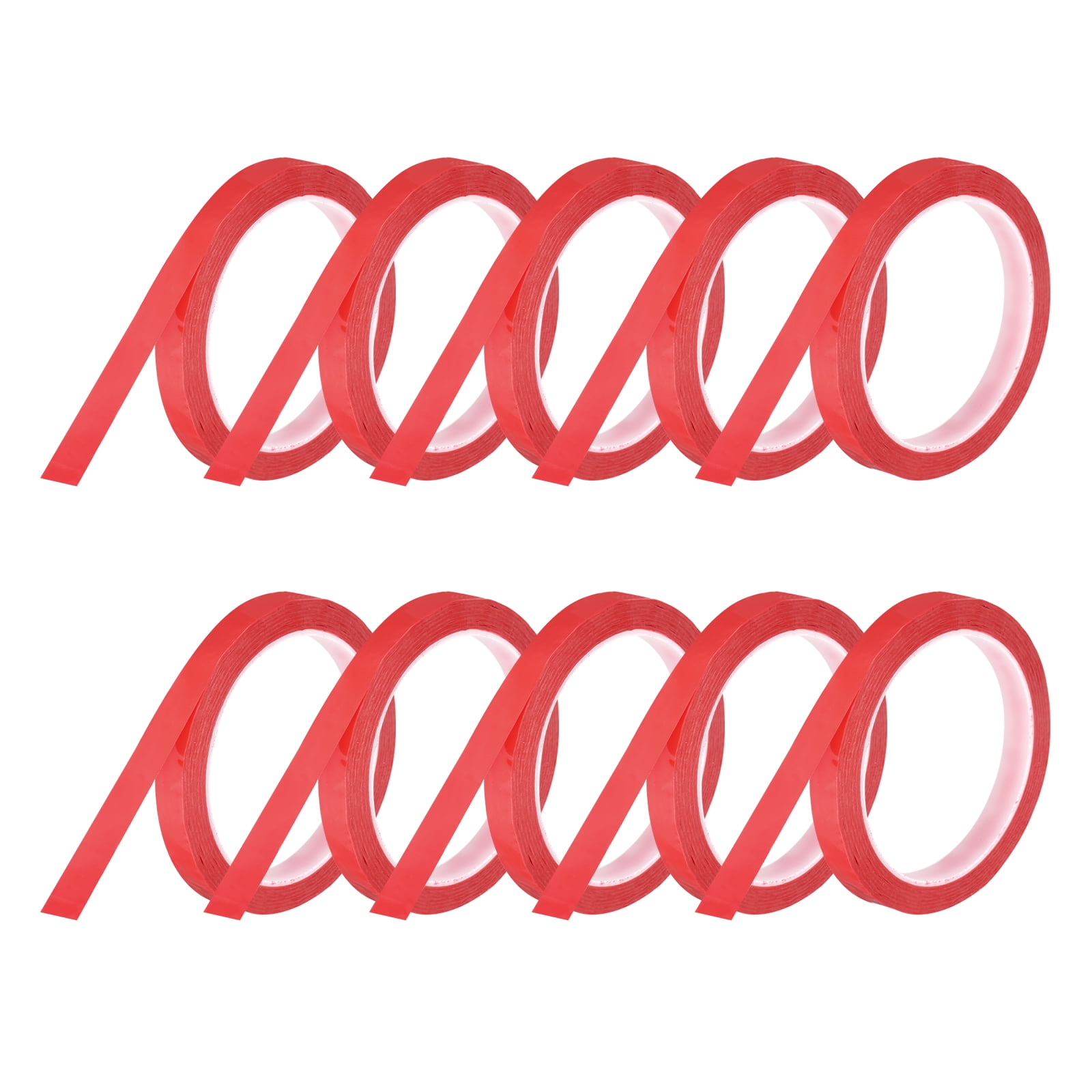 Uxcell 10 Rolls Whiteboard Tape Graphic Chart Tape 15mm 54.7 Yard Art Tape Thin Self-Adhesive Pinstripe Tape Masking Tape, Red