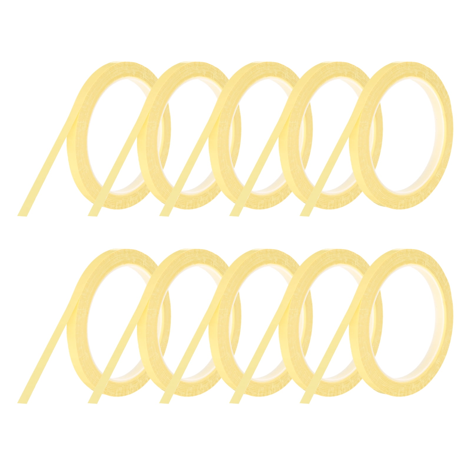 Uxcell 10 Rolls Whiteboard Tape Graphic Chart Tape 8mm 54.7 Yard Art Tape Thin Self-Adhesive Pinstripe Tape Masking Tape, Light Yellow