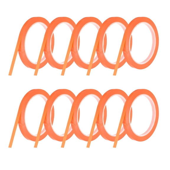 Uxcell 10 Rolls Whiteboard Tape Graphic Chart Tape 8mm 54.7 Yard Art Tape Thin Self-Adhesive Pinstripe Tape Masking Tape, Orange