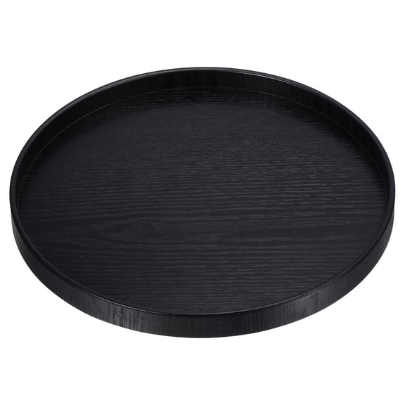 Uxcell Wood Serving Tray Round Serving Platter Tea Coffee Snack Plate for Home Kitchen 10.63 inch