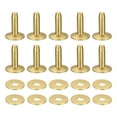 thumbnail image 1 of Uxcell 10 Set 10x3.3x14mm Solid Brass Rivets and Burrs Leather Fastener, Gold Tone, 1 of 5