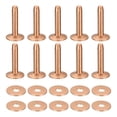 thumbnail image 1 of Uxcell 10 Set 10x3.3x21mm Solid Copper Rivets and Burrs Leather Fastener, Copper Tone, 1 of 5