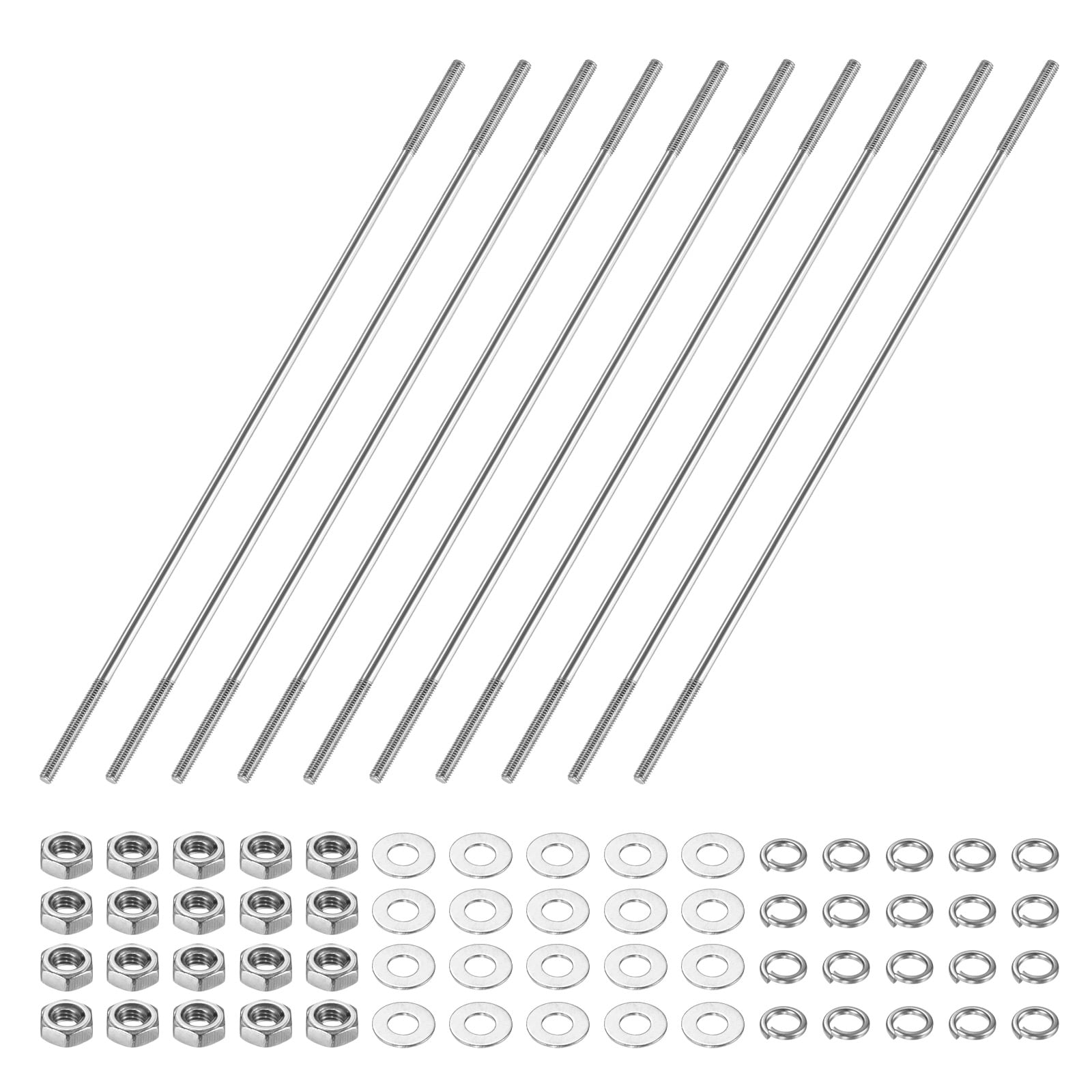 Uxcell 10-Set Double End Threaded Stud Screw Bolt, M3x160mm Stainless ...