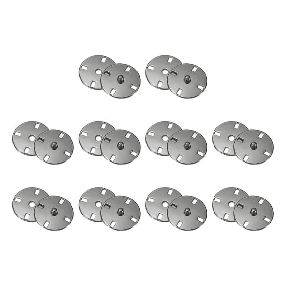 Uxcell 10 Sets Sewing Snap Buttons, 23mm Invisible Press Studs Buttons Sew-on Metal Snap Fasteners Zinc Alloy, Brown