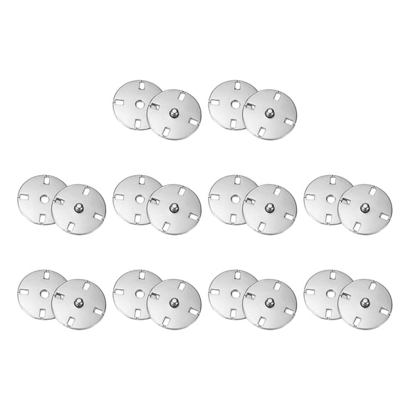 Uxcell 10 Sets Sewing Snap Buttons, 23mm Invisible Press Studs Buttons Sew-on Metal Snap Fasteners Zinc Alloy, Silver