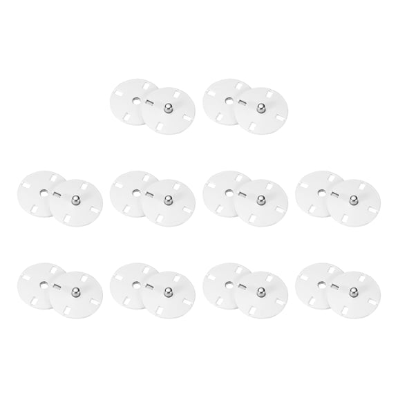 Uxcell 10 Sets Sewing Snap Buttons, 23mm Invisible Press Studs Buttons Sew-on Metal Snap Fasteners Zinc Alloy, White