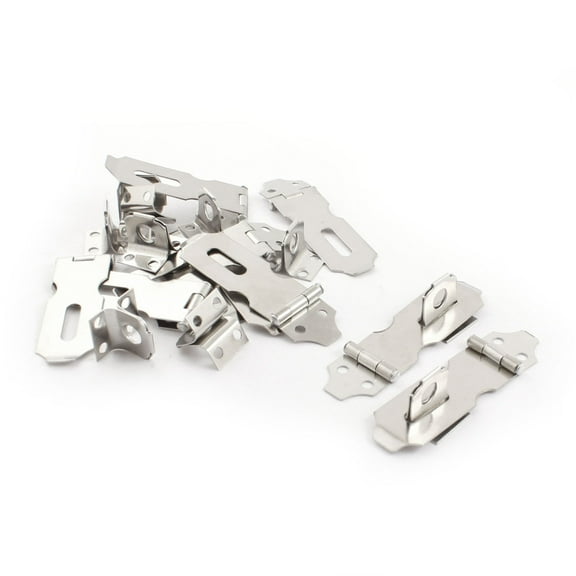 Uxcell 10 Sets Silver Tone Metal Cabinet Cupboard Gate Padlock Latch Door Hasp Staple