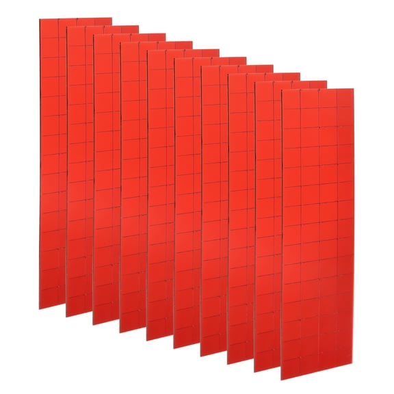 Uxcell 10 Sheet 1200 Pcs 10x10mm Self Adhesive Mirror Mosaic Tiles Sticker, Red